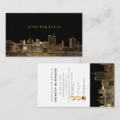 PixDezines Faux Gold NYC Skyline/DIY background Visitekaartje (Voorkant / Achterkant)