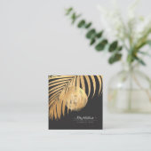 PixDezines Faux Gold Palms DIY Achtergrond Vierkante Visitekaartje (Staand voorkant)