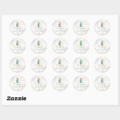 PixDezines Faux Gold Pineapple/Aqua/Marble Ronde Sticker (Vel)