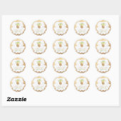 PixDezines Faux Gold Pineapple+Marble Slab Ronde Sticker (Vel)