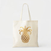 PixDezines Faux Gold Pineapple Tote Bag (Voorkant)