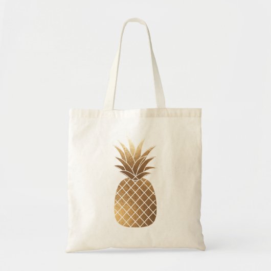 PixDezines Faux Gold Pineapple Tote Bag (Voorkant)