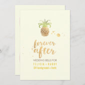 PixDezines Faux Gold Pineapple Wedding Kaart (Voorkant / Achterkant)