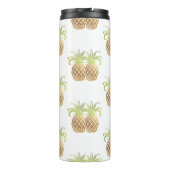 PixDezines Faux Gold Pineapples/DIY achtergrond Thermosbeker (Achterkant)