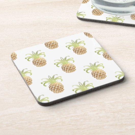PixDezines Faux Gold Pineapples/DIY background Drankjes Onderzetter (Linkerzijde)
