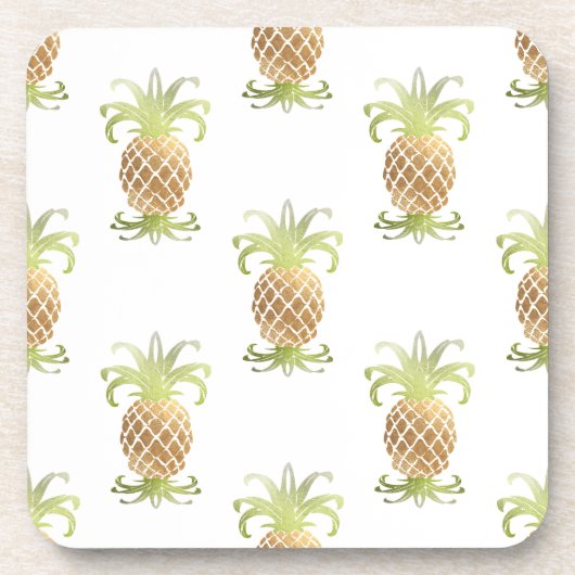 PixDezines Faux Gold Pineapples/DIY background Drankjes Onderzetter (Voorkant)