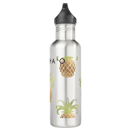 PixDezines Faux Gold Pineapples/DIY background Waterfles (Rechts)