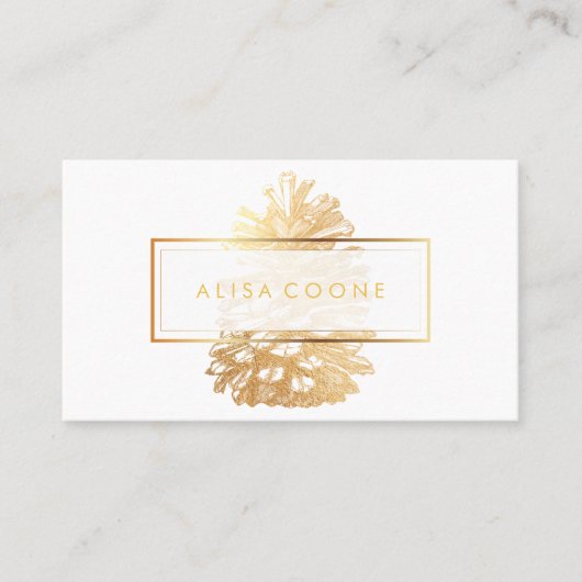 PixDezines FAUX GOLD PINECONES/DIY achtergrond Visitekaartje (Voorkant)