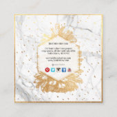 PixDezines FAUX GOLD PINECONES+MARBLE Vierkante Visitekaartje (Achterkant)