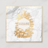 PixDezines FAUX GOLD PINECONES+MARBLE Vierkante Visitekaartje (Voorkant)