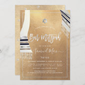 PixDezines Faux Gold+Platinum Talitz Bat Mitzvah Kaart (Voorkant / Achterkant)