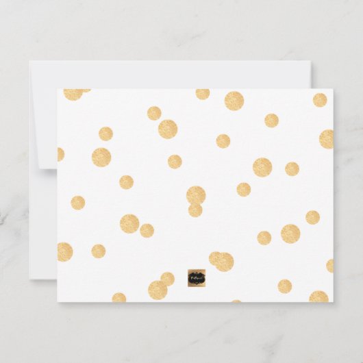 PixDezines Faux Gold Polka Dots Sla de datum op Save The Date (Achterkant)
