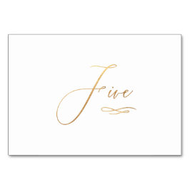 PixDezines Faux Gold Romantische Kalligrafie Vijf  Kaart