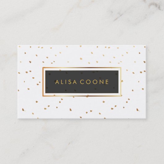 PixDezines faux gold sprinkles Visitekaartje (Voorkant)