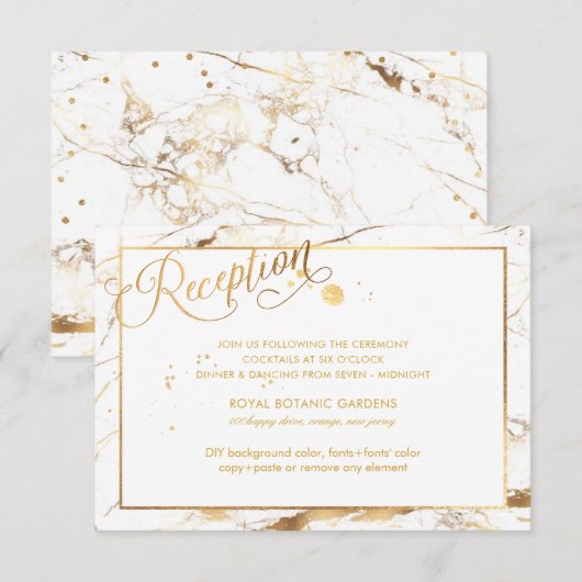 PixDezines Faux Gold Veins Marble Reception (Voorkant / Achterkant)