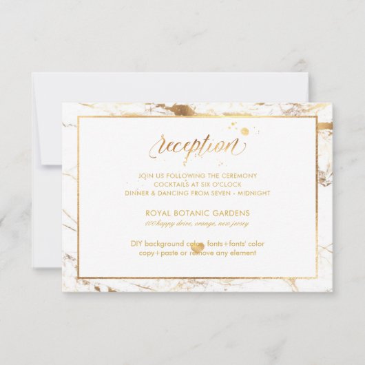 PixDezines Faux Gold Veins Marble Reception (Voorkant)