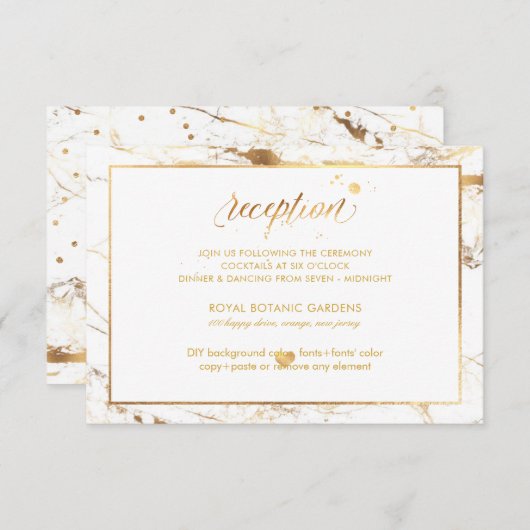 PixDezines Faux Gold Veins Marble Reception (Voorkant / Achterkant)