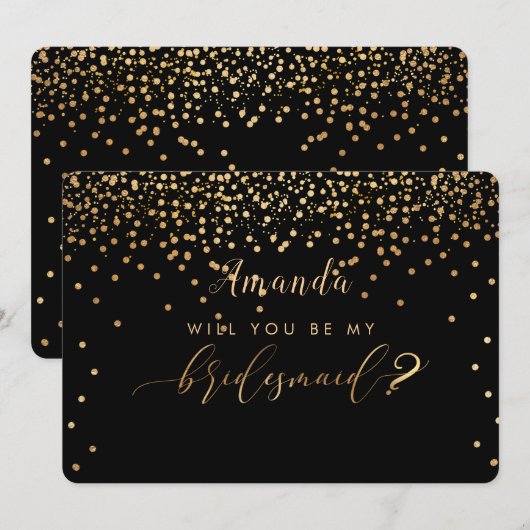 PixDezines Faux Gold wordt u... bruidsmeisje Kaart (Voorkant / Achterkant)