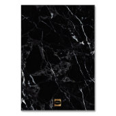 PixDezines Faux Gold Zwart Marmer+Wit/Tafel Kaart (Achterkant)