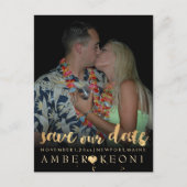 PixDezines faux goud/datum opslaan/DIY kleur Aankondigingskaart (Voorkant)