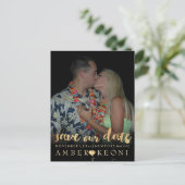 PixDezines faux goud/datum opslaan/DIY kleur Aankondigingskaart (Staand voorkant)