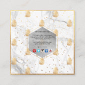 PixDezines FAUX GOUD PINECONES+MARMER Vierkante Visitekaartje (Achterkant)