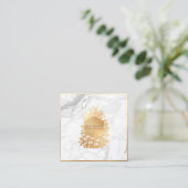 PixDezines FAUX GOUD PINECONES+MARMER Vierkante Visitekaartje (Staand voorkant)