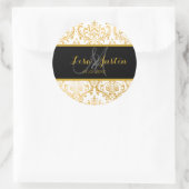 PixDezines faux goud/rossi damast Ronde Sticker (Tas)