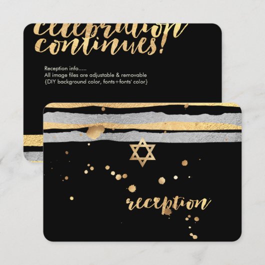 PixDezines faux goud/zilver/strepen/receptie (Voorkant / Achterkant)