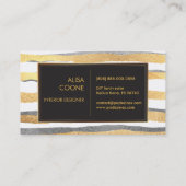 PixDezines faux goud + zilver strepen Visitekaartje (Achterkant)