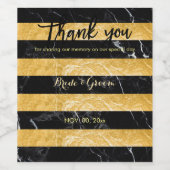 PixDezines Faux goud/zwart marmeren strepen Wijn Etiket (Enkel label)