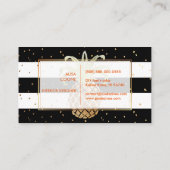 PixDezines Faux gouden ananas/B+W strepen Visitekaartje (Achterkant)