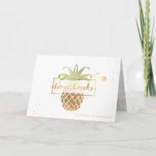 PixDezines faux gouden ananas / dank u Bedankkaart