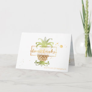 PixDezines faux gouden ananas / dank u Bedankkaart
