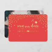 PixDezines Faux Gouden Hart/Save Datum/DIY Kleur Save The Date (Voorkant / Achterkant)