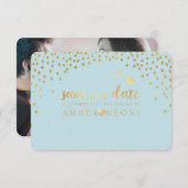 PixDezines Faux Gouden Hart/Save Datum/DIY Kleur Save The Date (Voorkant / Achterkant)