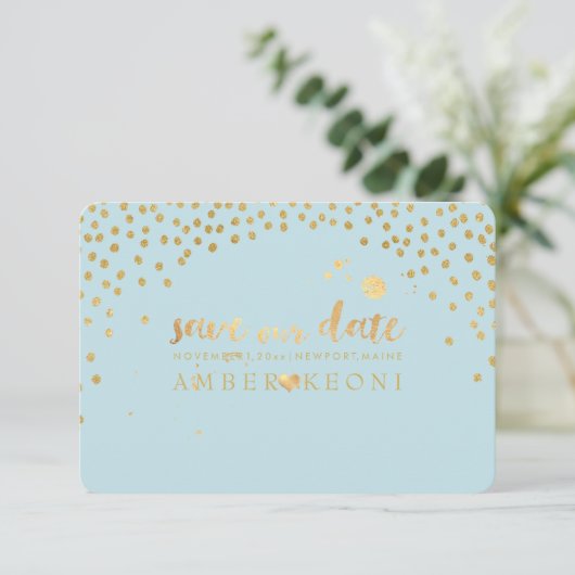 PixDezines Faux Gouden Hart/Save Datum/DIY Kleur Save The Date (Staand voorkant)
