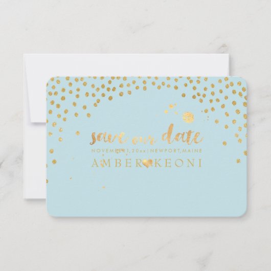 PixDezines Faux Gouden Hart/Save Datum/DIY Kleur Save The Date (Voorkant)