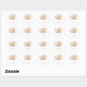 PixDezines Faux gouden kristallen kroonluchter Ronde Sticker (Vel)