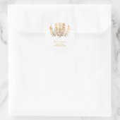 PixDezines Faux gouden kristallen kroonluchter Ronde Sticker (Tas)