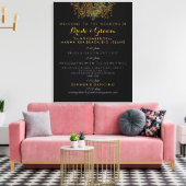 PixDezines faux gouden kroonluchter bruiloft progr Canvas Afdruk (Insitu (Woonkamer))