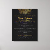 PixDezines faux gouden kroonluchter bruiloft progr Canvas Afdruk (Voorkant)