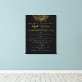 PixDezines faux gouden kroonluchter bruiloft progr Canvas Afdruk (Insitu (Houten vloer))