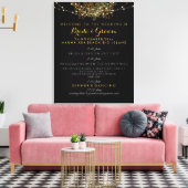 PixDezines faux gouden kroonluchter bruiloft progr Canvas Afdruk (Insitu (Woonkamer))