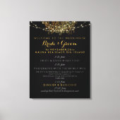 PixDezines faux gouden kroonluchter bruiloft progr Canvas Afdruk (Voorkant)