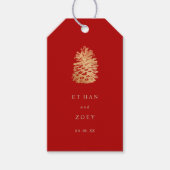PixDezines faux gouden pinecone/dankjewel/doe-het- Cadeaulabel (Voorkant)