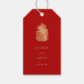 PixDezines faux gouden pinecone/dankjewel/doe-het- Cadeaulabel (Achterkant)
