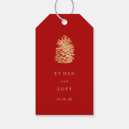 PixDezines faux gouden pinecone/dankjewel/doe-het- Cadeaulabel (Achterkant)
