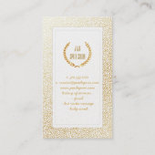PixDezines faux gouden stippen/tarwekrans Visitekaartje (Achterkant)