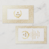 PixDezines faux gouden stippen/tarwekrans Visitekaartje (Voorkant / Achterkant)